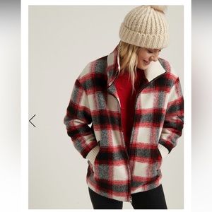 Lucky Brand Plaid Wool Zip Zacket